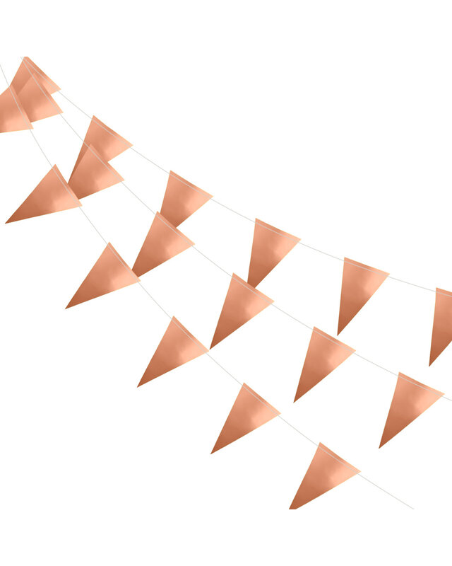 Q2party Rose Gouden Slingers, Vlaggenlijn Rose Goud 10 Meter