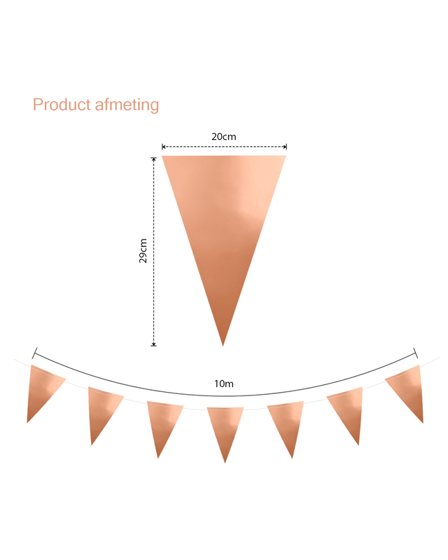 Q2party Rose Gouden Slingers, Vlaggenlijn Rose Goud 10 Meter
