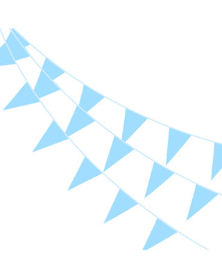 Q2party Licht Blauwe Slingers, Vlaggenlijn Licht Blauw 10 Meter