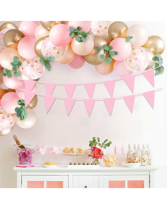 Q2party Roze Slingers, Vlaggenlijn Roze 10 Meter