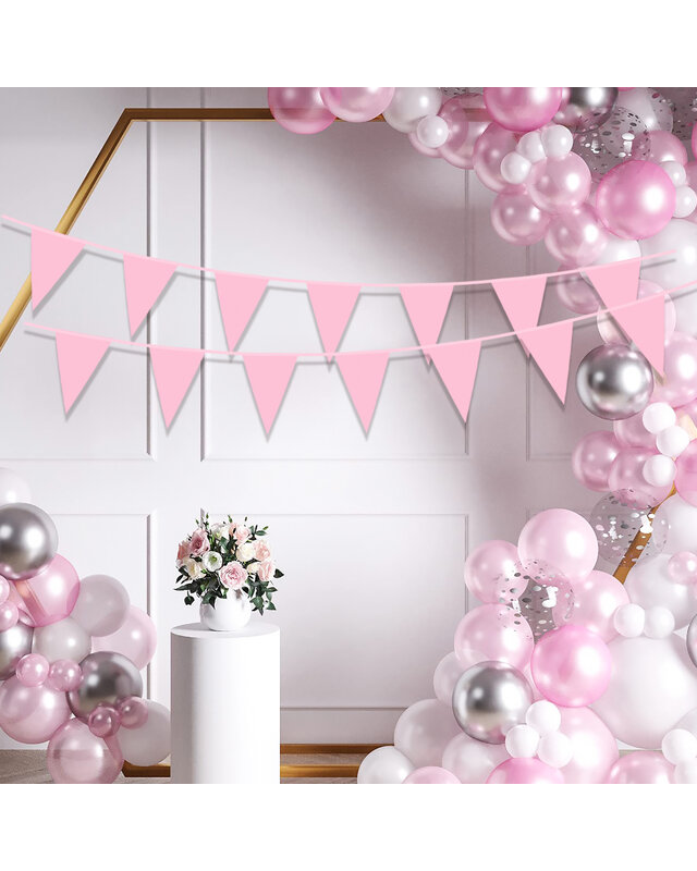 Q2party Roze Slingers, Vlaggenlijn Roze 10 Meter