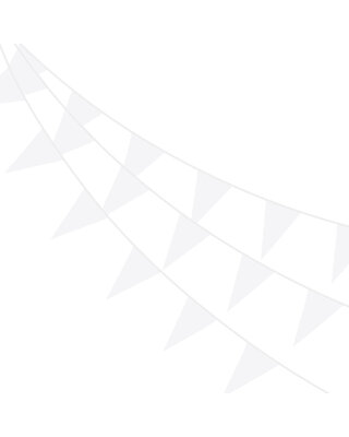 Q2party Witte Slingers, Vlaggenlijn Wit 10 Meter