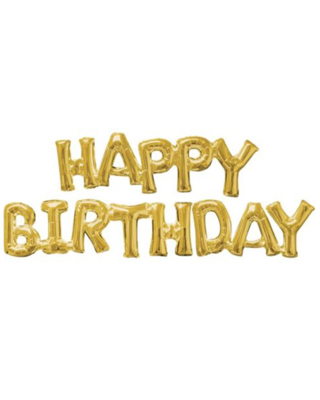 Q2party Happy Birthday Folie Ballonnen Goud Slinger