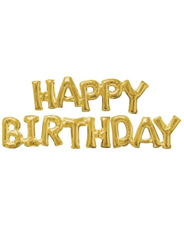 Q2party Happy Birthday Folie Ballonnen Goud Slinger