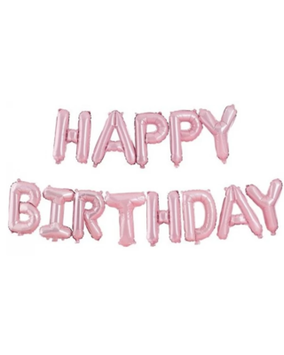 Q2party Happy Birthday Folie Ballonnen Roze Slinger