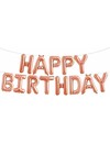 Q2party Happy Birthday Folie Ballonnen Rose Goud Slinger