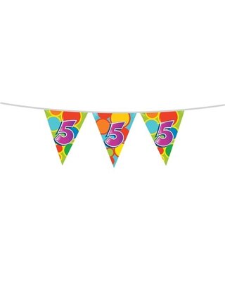Haza Leeftijd Versiering 5 Jaar Slingers 10 Meter Vlaggenlijn