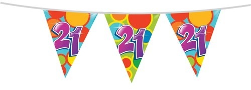 Haza Leeftijd Versiering 21 Jaar Slingers 10 Meter Vlaggenlijn