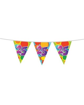 Haza Leeftijd Versiering 25 Jaar Slingers 10 Meter Vlaggenlijn