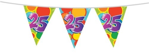Haza Leeftijd Versiering 25 Jaar Slingers 10 Meter Vlaggenlijn