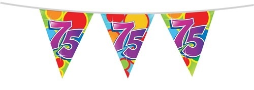 Haza Leeftijd Versiering 75 Jaar Slingers 10 Meter Vlaggenlijn