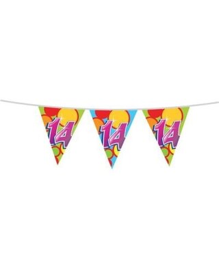 Haza Leeftijd Versiering 14 Jaar Slingers 10 Meter Vlaggenlijn