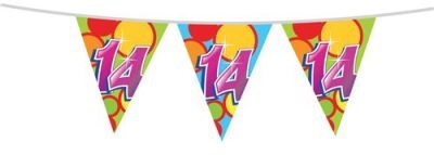 Haza Leeftijd Versiering 14 Jaar Slingers 10 Meter Vlaggenlijn