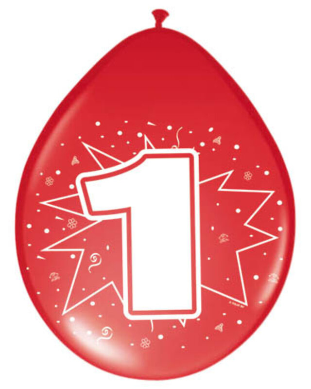 Folat Folat ballon 1 jaar 8 St