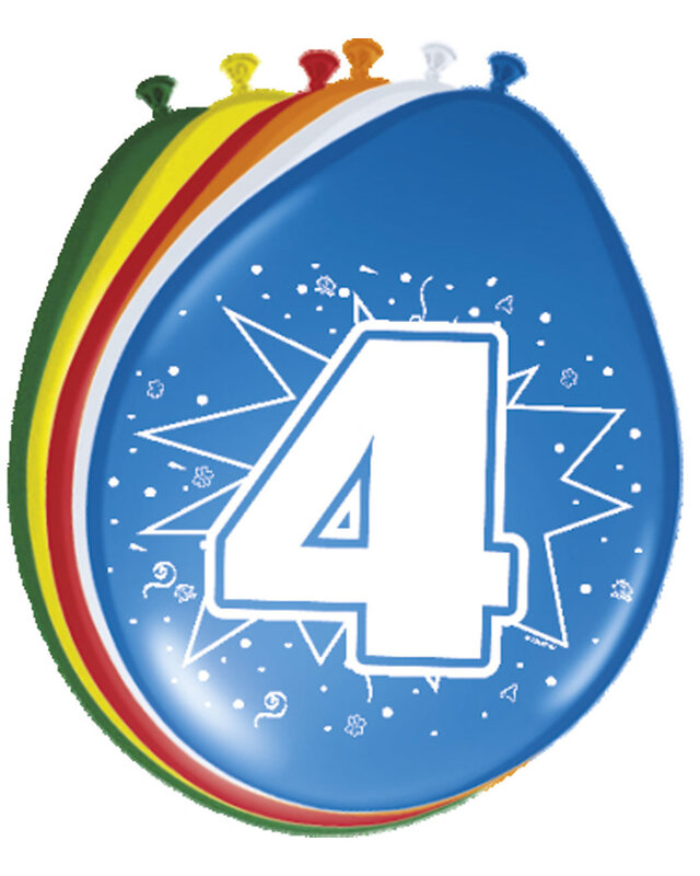 Folat Folat ballon 4 jaar 8 St