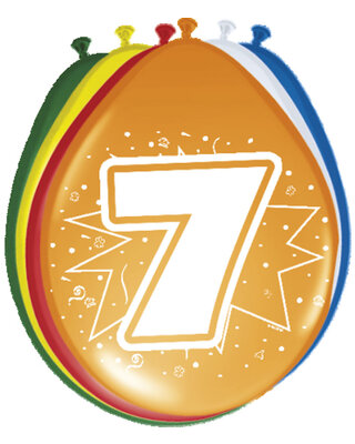 Folat Ballonnen 7 Jaar Leeftijd Versiering 30 Cm 8 Stuks