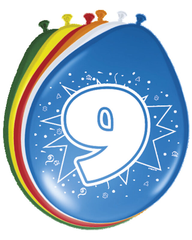 Folat Folat ballon 9 jaar 8 St
