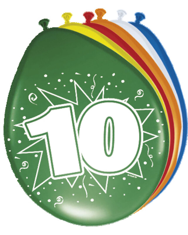Folat Folat ballon 10 jaar 8 St