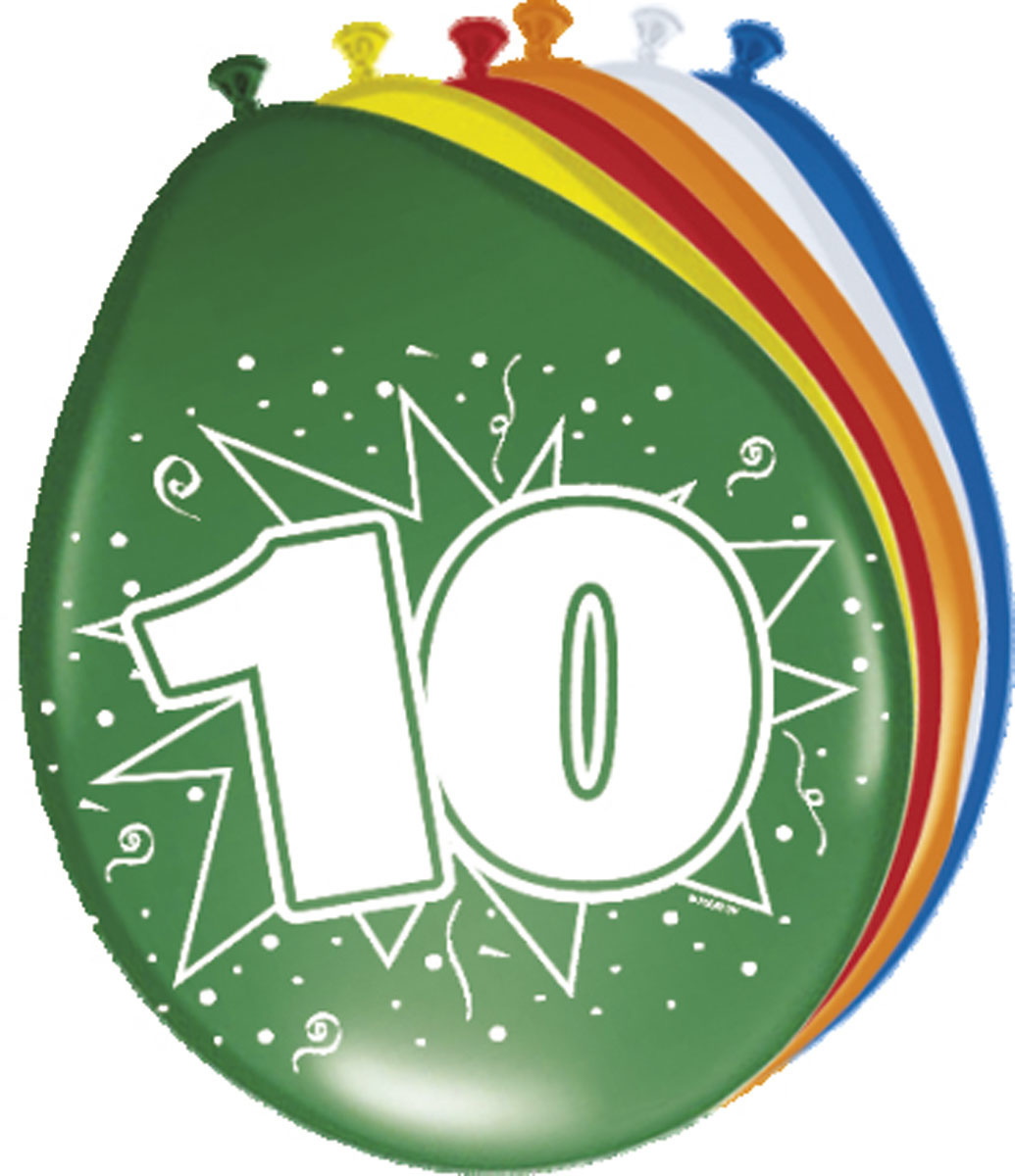 Folat Folat ballon 10 jaar 8 St