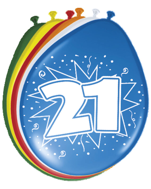 Folat Folat ballon 21 jaar 8 St