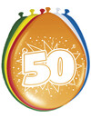 Folat Ballonnen 50 Jaar Leeftijd Versiering 30 Cm 8 Stuks