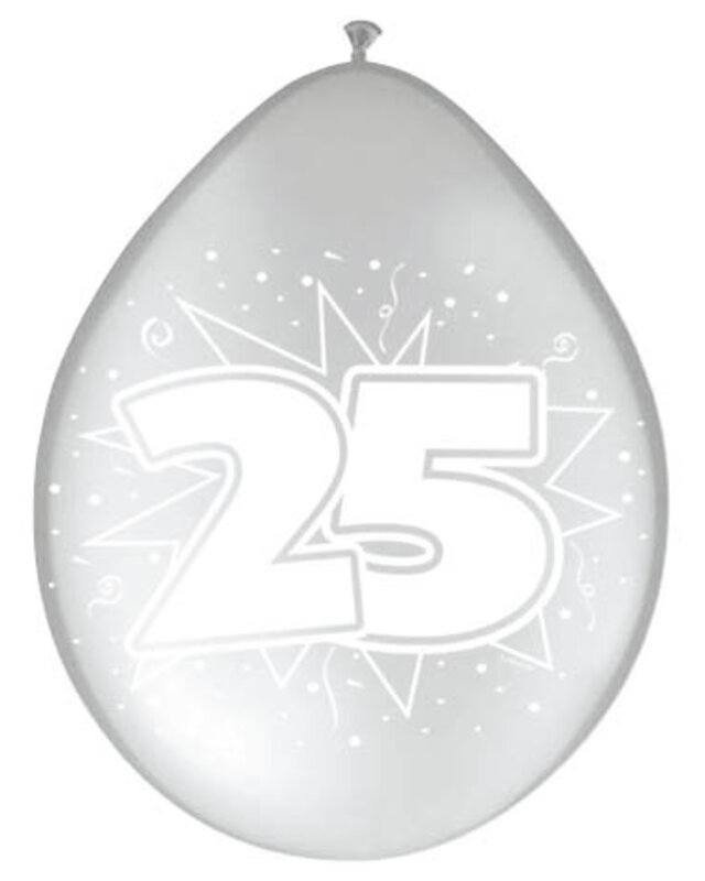 Folat Folat ballon Zilver 25 jaar 8 St