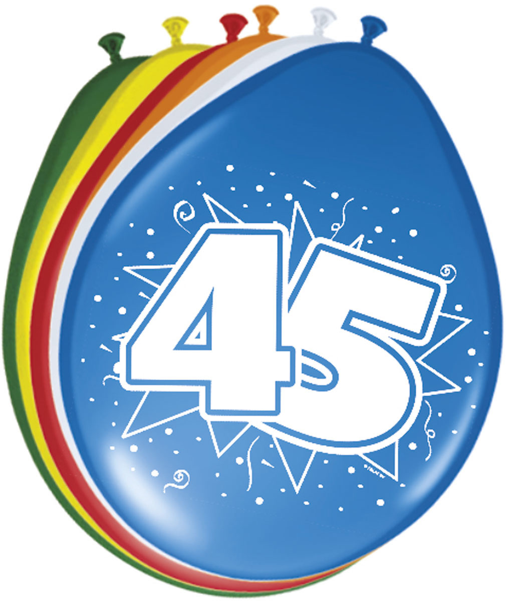Folat Folat ballon 45Jaar 8 stuks