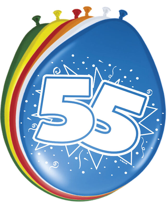Folat Folat ballon 55Jaar 8 stuks