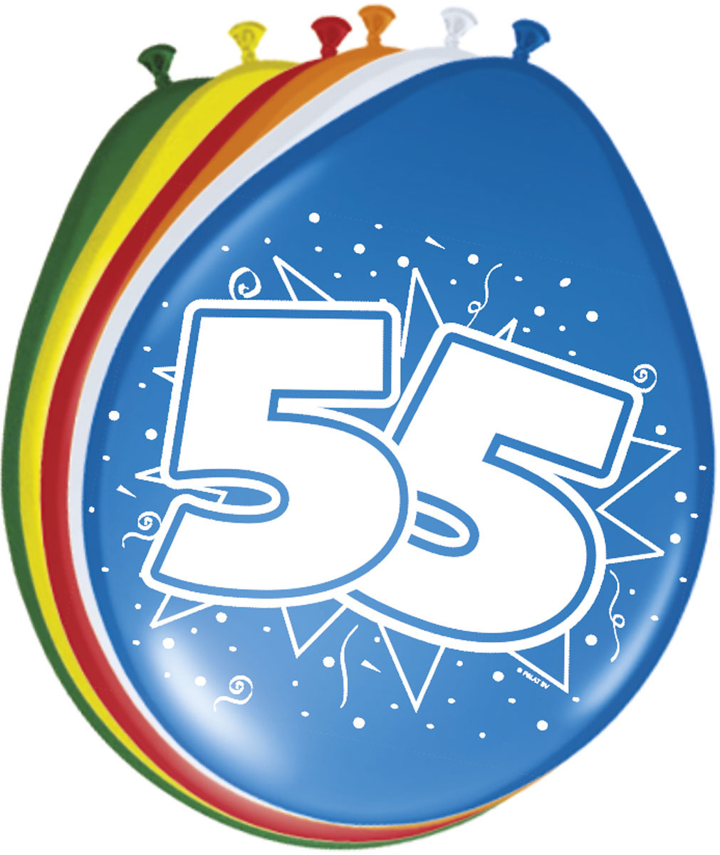 Folat Folat ballon 55Jaar 8 stuks