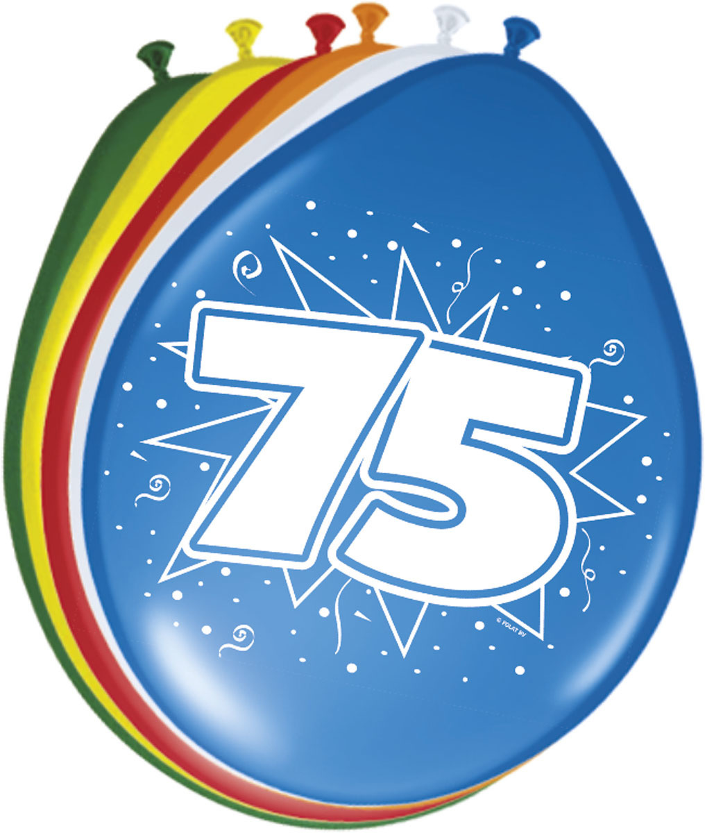 Folat Folat ballon 75Jaar 8 stuks