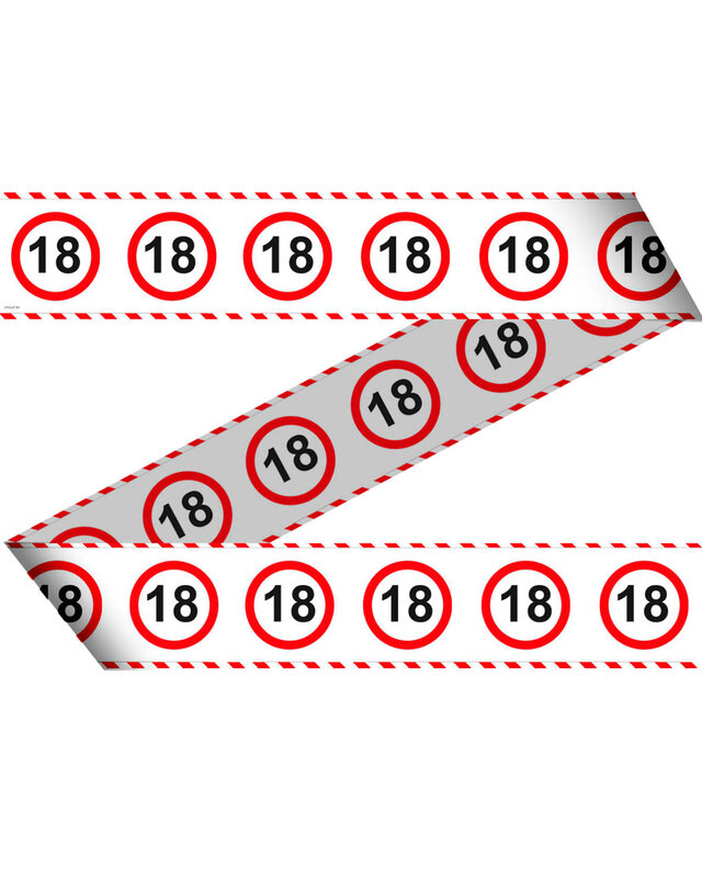 Folat Afzetlint 18 Jaar Leeftijd Versiering Verkeersbord 15 Meter