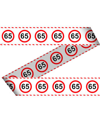 Folat Afzetlint 65 Jaar Leeftijd Versiering Verkeersbord 15 Meter