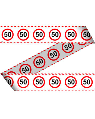 Folat Afzetlint 50 Jaar Leeftijd Versiering Verkeersbord 15 Meter