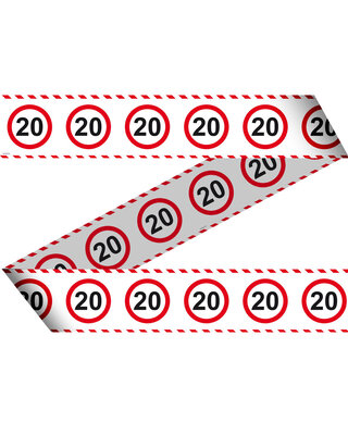 Folat Afzetlint 20 Jaar Leeftijd Versiering Verkeersbord 15 Meter