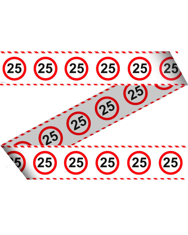 Folat Afzetlint 25 Jaar Leeftijd Versiering Verkeersbord 15 Meter