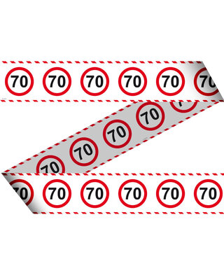 Folat Afzetlint 70 Jaar Leeftijd Versiering Verkeersbord 15 Meter