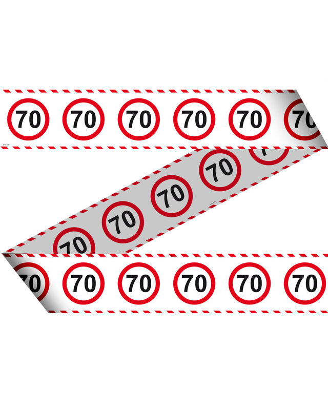 Folat Afzetlint 70 Jaar Leeftijd Versiering Verkeersbord 15 Meter
