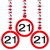 Hangdecoratie 21 Jaar Leeftijd Versiering Verkeersbord 75 Cm 3 Stuks