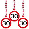 Hangdecoratie 30 Jaar Leeftijd Versiering Verkeersbord 75 Cm 3 Stuks