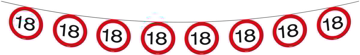 Folat Slingers 18 Jaar Leeftijd Versiering Verkeersbord 12 Meter Vlaggenlijn