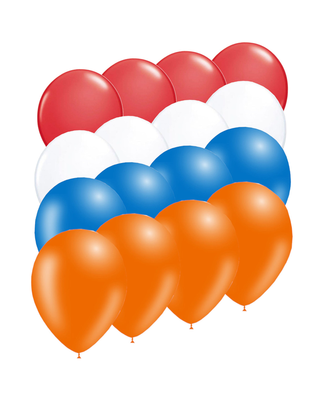Q2party Rood Wit Blauw Oranje Ballonnen EK WK Koningsdag Versiering 40 Stuks