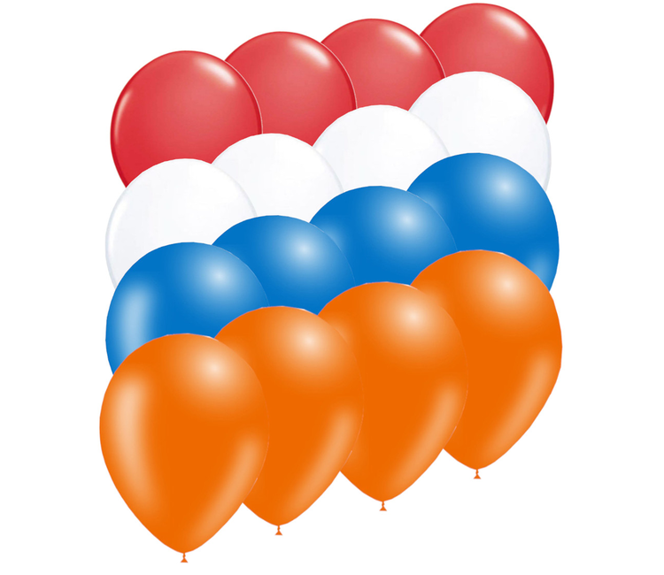 Twinkelen Agnes Gray gewicht Rood Wit Blauw Oranje Ballonnen EK WK Koningsdag Versiering 100 Stuks - ND  products