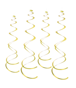 Q2party Gouden Hang Decoratie Swirl Slingers 55cm 6 Stuks