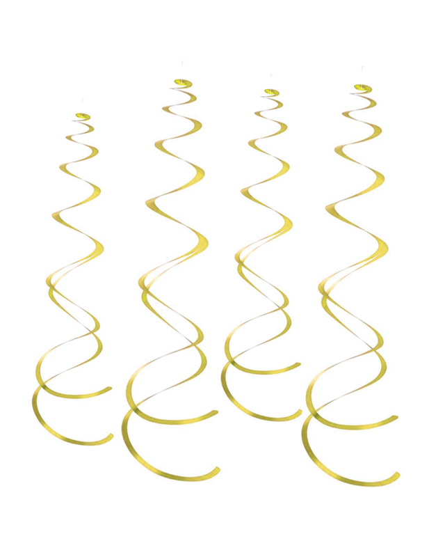 Q2party Gouden Hangdecoratie Swirl Slingers 55cm 6 Stuks