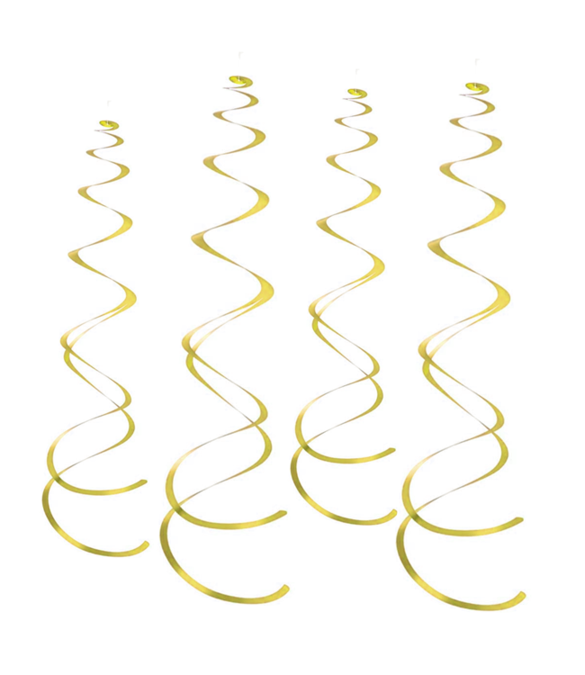 Q2party Gouden Hangdecoratie Swirl Slingers 55cm 6 Stuks