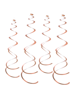Q2party Rose Gouden Hang Decoratie Swirl Slingers 55cm 6 Stuks