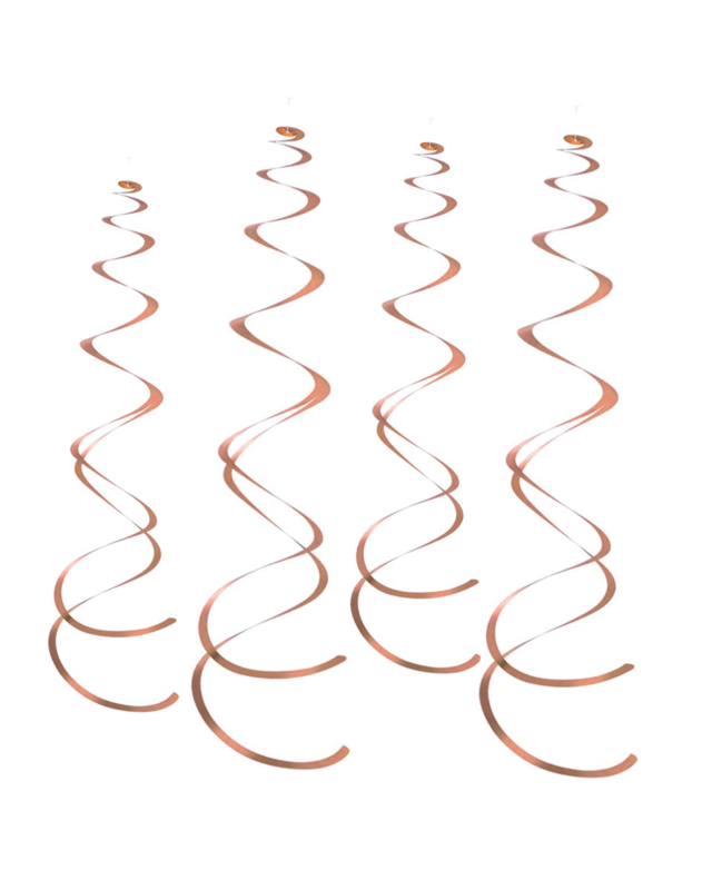 Q2party Rose Gouden Hangdecoratie Swirl Slingers 55cm 6 Stuks