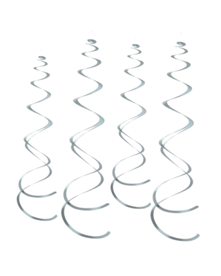 Q2party Zilveren Hang Decoratie Swirl Slingers 55cm 6 Stuks