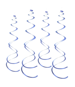 Q2party Blauwe Hang Decoratie Swirl Slingers 55cm 6 Stuks