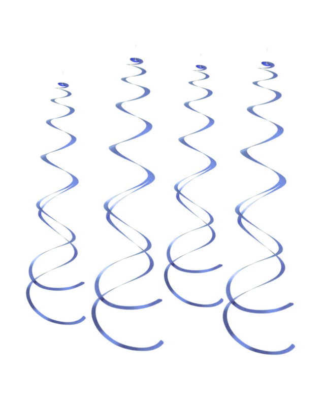 Q2party Blauwe Hangdecoratie Swirl Slingers 55cm 6 Stuks